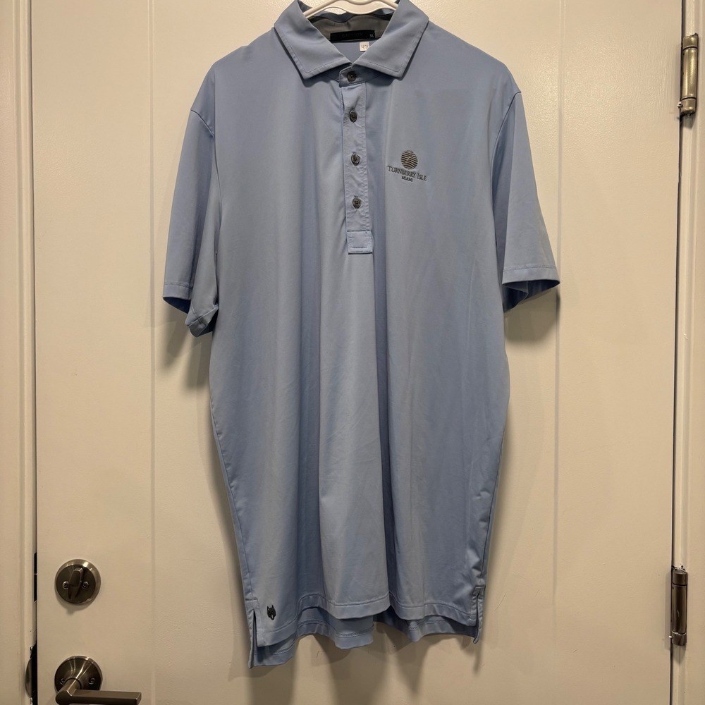Greyson‎ Mens XL Polo Shirt Light Blue Turnberry Golf Performance Short